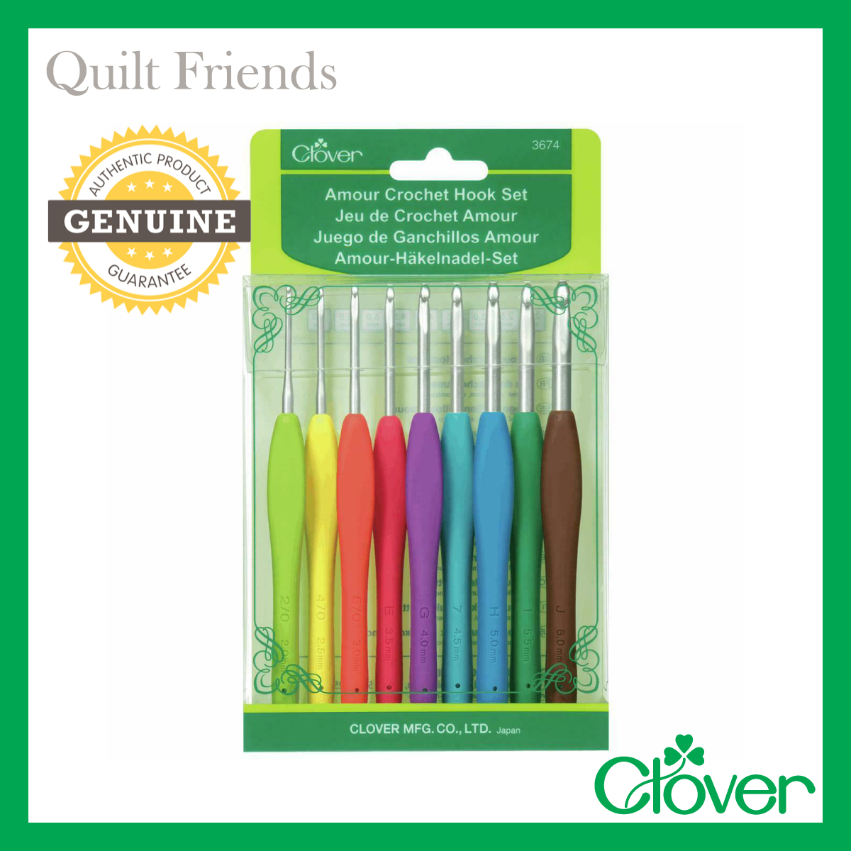 CLOVER 3674 AMOUR CROCHET HOOK SET (9 PCS)