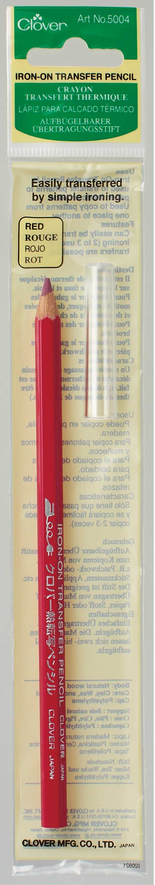 CLOVER 5004 IRONON TRANSFER PENCIL (RED)
